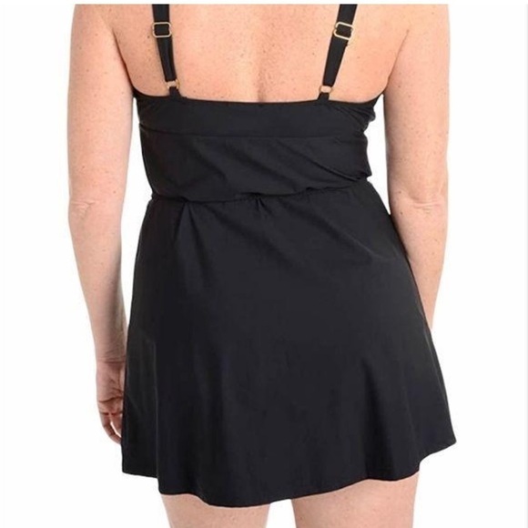 NEW SPANX Grecian Goddess Belted Swim Dress in Black Size 12 - Picture 2 of 11